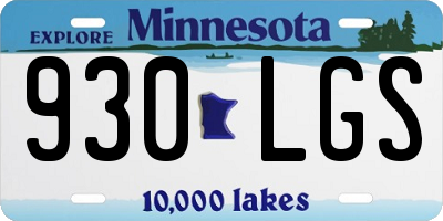 MN license plate 930LGS