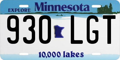 MN license plate 930LGT