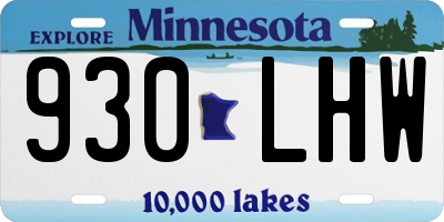 MN license plate 930LHW