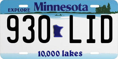 MN license plate 930LID