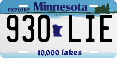 MN license plate 930LIE