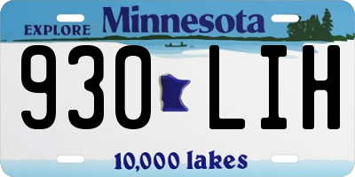 MN license plate 930LIH