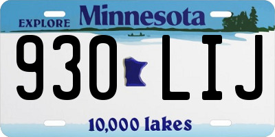 MN license plate 930LIJ