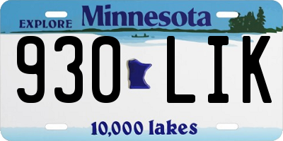 MN license plate 930LIK