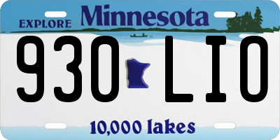MN license plate 930LIO