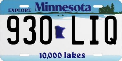 MN license plate 930LIQ