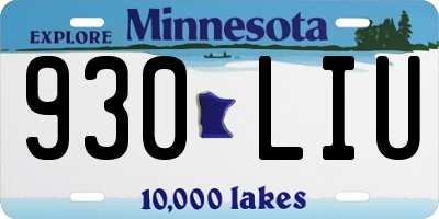 MN license plate 930LIU