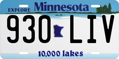 MN license plate 930LIV