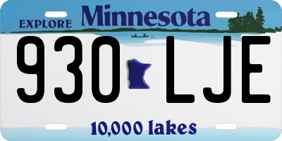 MN license plate 930LJE