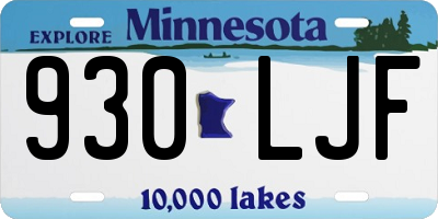 MN license plate 930LJF