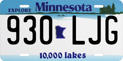 MN license plate 930LJG