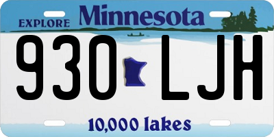 MN license plate 930LJH