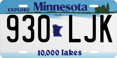 MN license plate 930LJK