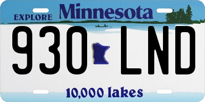 MN license plate 930LND