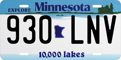 MN license plate 930LNV