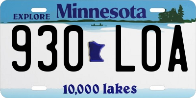 MN license plate 930LOA