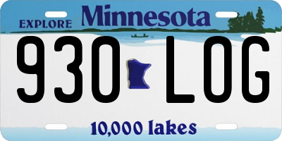 MN license plate 930LOG