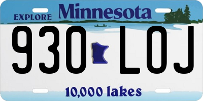 MN license plate 930LOJ