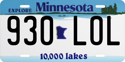 MN license plate 930LOL