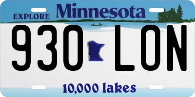 MN license plate 930LON