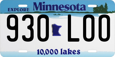 MN license plate 930LOO