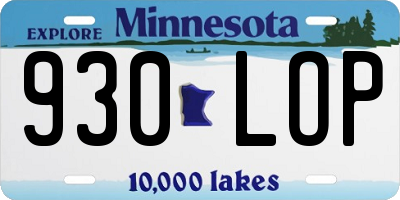 MN license plate 930LOP