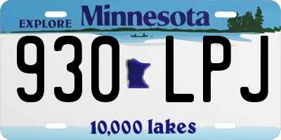 MN license plate 930LPJ