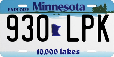 MN license plate 930LPK