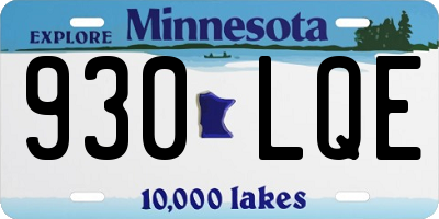 MN license plate 930LQE