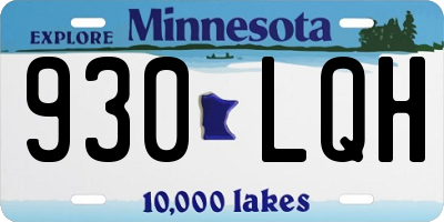 MN license plate 930LQH