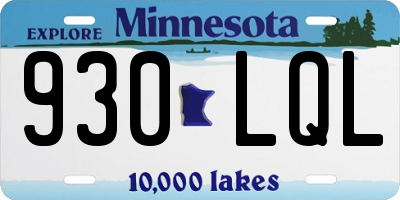 MN license plate 930LQL