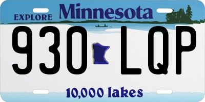 MN license plate 930LQP