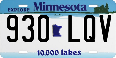 MN license plate 930LQV