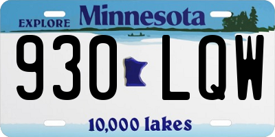 MN license plate 930LQW