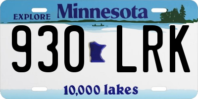 MN license plate 930LRK