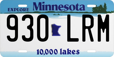 MN license plate 930LRM