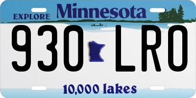 MN license plate 930LRO