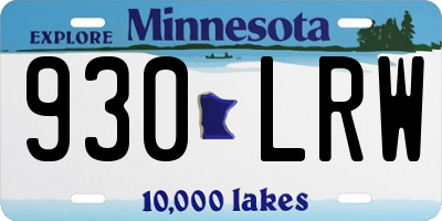 MN license plate 930LRW