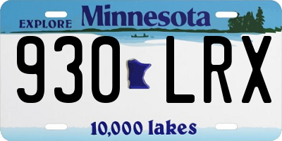 MN license plate 930LRX