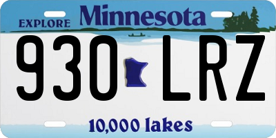 MN license plate 930LRZ