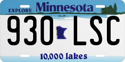 MN license plate 930LSC