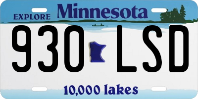 MN license plate 930LSD