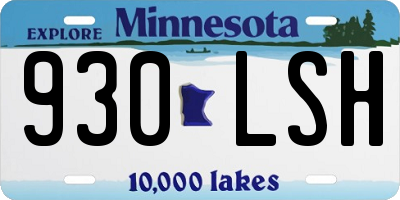 MN license plate 930LSH