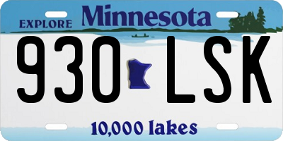 MN license plate 930LSK