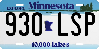 MN license plate 930LSP