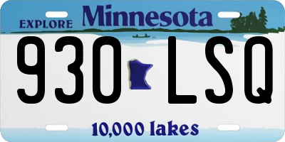 MN license plate 930LSQ