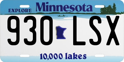 MN license plate 930LSX
