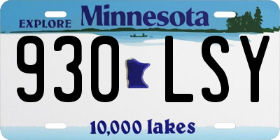 MN license plate 930LSY