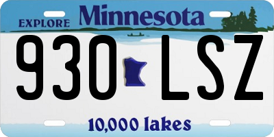 MN license plate 930LSZ