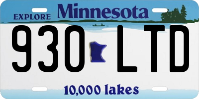 MN license plate 930LTD